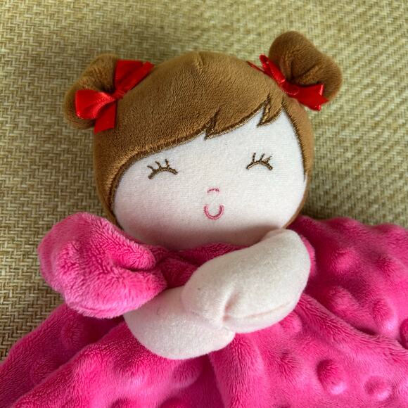 Carter’s Just One You Strawberry Girl Lovey Security Blanket Pink Satin Trim - Picture 4 of 7